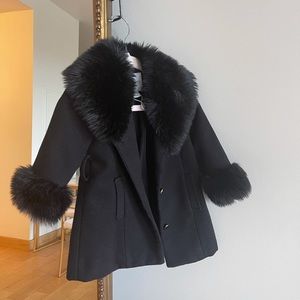 Baby girl coat with faux furr